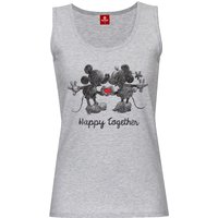 Disney Mickey & Minnie Happy Damen Tanktop grau meliert von Disney