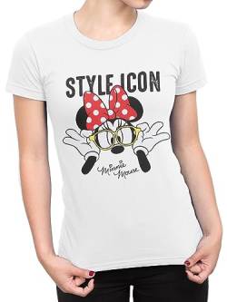 Disney Minnie Maus T-Shirt | Damen-Minnie-Maus-Kleidung | Größen S bis XX-Large | Minnie Mouse-Geschenke Weiß Groß von Disney