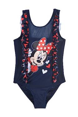 Disney Minnie Mouse Badeanzug für Mädchen, Einteiliger Badeanzug, Herz-Design, Schwimm Badeanzug, Geschenk für Mädchen, Größe 3 Jahre, Blau von Disney