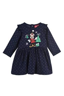 Disney Minnie Mouse Kleid für Baby Mädchen, Weihnachtskleid für Baby Mädchen, Weiches Blaues Baumwoll Weihnachtskleid, Geschenk für Babys | 6 Monate - Blau von Disney