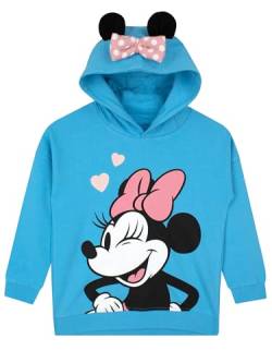 Disney Minnie Mouse Mädchen Hoodie | Sweatshirt Mädchen | Minni Maus Hoodie | Blau 140 von Disney