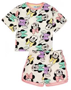 Disney Minnie Mouse Pyjama-Set für Mädchen | Kinder-Pyjamas mit Minnie-Maus-T-Shirt und Shorts | Allover-Minnie-Maus-Design | Offizielle Ware | Gemütliches Loungewear-Geschenk von Disney
