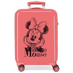 Disney Minnie in Love Rosa Kabinenkoffer 38x55x20 cm Starres ABS Seitliches Zahlenschloss 34L 2 kg 4 Doppelrollen Handgepäck von Disney