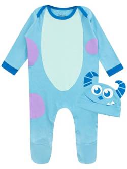 Disney Monster Ag Onesie Mit Hut | Monsters Ag Baby Kleidung | Sulley Schlafanzug Baby Blau 74 von Disney
