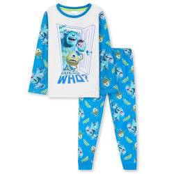 Disney Monsters Inc Schlafanzug für Kinder - 2-teiliges Lounge Wear Set, Kinder-Schlafanzug 3-12 Jahre - Pyjama Kids (Blau, 7-8 Jahre) von Disney