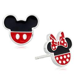 Disney Ohrstecker aus Sterlingsilber mit Mickey und Minnie Maus Emaille von Disney