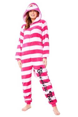 Disney Onesie Damen - Stitch Einteiler Pyjama - Eeyore, Minnie, Maleficent Schlafanzug Onesie - Größen von S-XXL (Rosa Cheshire Cat, S) von Disney