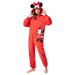 Disney Onesie Damen - Stitch Einteiler Pyjama - Eeyore, Minnie, Maleficent Schlafanzug Onesie - Größen von S-XXL (Rot Minnie, L) von Disney