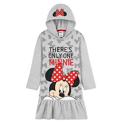 Disney Oversized Hoodie Mädchen Kleid mit Minnie und Mickey Mouse, 92 - 164 (Grau/Rot, 3-4 Jahre) von Disney