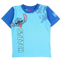 Disney Print-Shirt Disney Stitch Kinder Jungen T-Shirt Kurzarm Shirt Gr. 98 bis 128, 100% Baumwolle von Disney