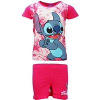 Disney Print-Shirt Disney Stitch Mädchen Kinder Sommerset Shorts plus T-Shirt Gr. 98 bis 128, reine Baumwolle von Disney