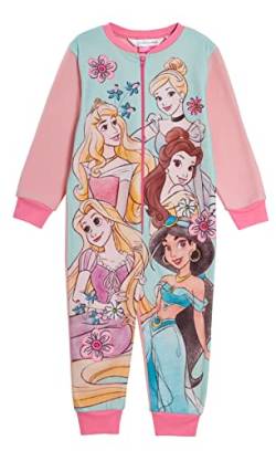 Disney Prinzessinnen-Einteiler für Mädchen, Fleece, All-in-One-Kinder-Schlafanzug mit Reißverschluss, Loungewear, Kinder-Nachtwäsche, rose, 2-3 Jahre von Disney