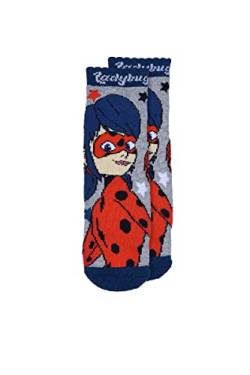 Disney Rutschfeste Kindersocken – Ladybug – Kindersocken, grau, 23-26 von Disney