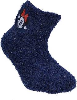 Disney Rutschfeste Socken für Kinder – Socken für Mädchen Minnie Mouse – Socken Hausschuhe für Kinder, marineblau, 23-26 von Disney