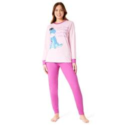 Disney Schlafanzug Damen Lang, Stitch Pyjama Damen Set (Rosa Eeyore, L) von Disney