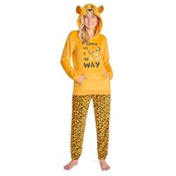 Disney Schlafanzug Damen Lang Stitch Pyjama Teenager (XL, Gelb Simba) von Disney