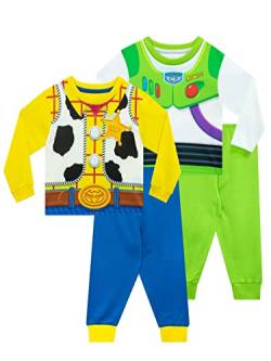 Disney Schlafanzug Jungen | Buzz Lightyear & Woody Pyjama Set | 2er Pack Toy Story Schlafanzüge für Kinder Mehrfarbig 110 von Disney