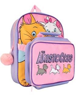 Disney Schulrucksack Mädchen | Aristocats Lunchtasche und Rucksack | Kinderrucksack für Schule von Disney