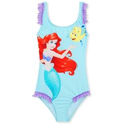 Disney Stitch Badeanzug Kinder Mädchen Schwimmanzug Frozen Ariel Bademode für Mädchen und Jungen Teenager 2-14 Jahre Strandkleidung Sommer Schwimmbade (Blau Ariel, 3-4 Jahre) von Disney