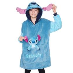 Disney Stitch Hoodie-Decke Kinder, Kapuzenpullover Mädchen mit Sherpa-Kapuze, 3D-Ohren, Kängurutasche - Mädchen Geschenke (Blau Stitch) von Disney