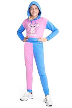 Disney Stitch Jogginganzug Kinder Mädchen Trainingsanzug Teenager Kapuzenpullover und Jogginghose Set (Rosa/Blau, 4-5 Jahre) von Disney