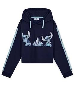 Disney Stitch Kapuzenpullover Mädchen Cropped Hoodie Kinder Teenager 7-14 Jahre - Hoodie Mädchen Geschenke (13-14 Jahre, Marineblau) von Disney