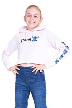 Disney Stitch Kapuzenpullover Mädchen Cropped Hoodie Kinder Teenager 7-14 Jahre - Hoodie Mädchen Geschenke (7-8 Jahre, Rosa) von Disney