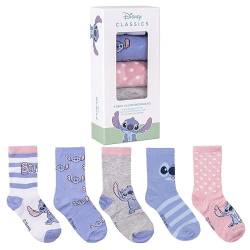 Disney Stitch Lili & Stich Strümpfe Socken 5er Pack in schöner Geschenkverpackung Gr.27 - Gr.38 (DE/NL/SE/PL, Numerisch, 27, 30, Regular, Farbmix 1) von Disney