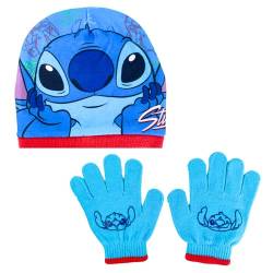 Disney Stitch Mütze und Handschuhe für Mädchen, Winter-Set für Kinder, Winter-Accessoires Stitch Design von Disney