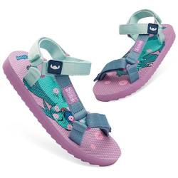 Disney Stitch Sandalen Mädchen, Kinder Sandalen mit Verstellbaren Riemen - Geschenke für Mädchen (Lila/Blau, 30 EU) von Disney