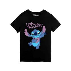 Disney Stitch T-Shirt Damen, Design Love Stitch Kurzärmliges T-Shirt für Erwachsene, Geschenk für Frauen und Jugendliche | Love Stitch | Größe S von Disney