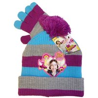 Disney Strickmütze Disney Soy Luna Mütze-Handschuhe-Set für Mädchen L (Set, 2-St., Mütze-Handschuhe-Set) Glitzer-Effekt von Disney