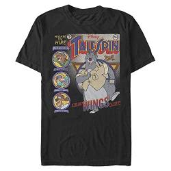 Disney Talespin Tales Cover Herren Tops Kurzarm T-Shirt, Schwarz, L Tall von Disney