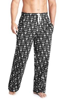 Disney The Mandalorian Schlafanzughose Herren Lang, Pyjama Herren Schlafhose (L, Schwarz/Weiß) von Disney