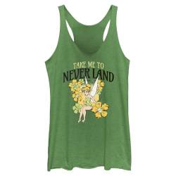 Disney Tinkerbell Tink Tulips Damen Racerback Tank Top, Envy Green, X-Klein von Disney