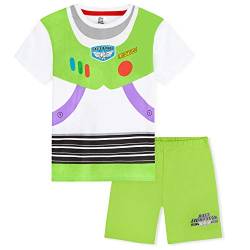 Disney Toy Story Schlafanzug Jungen, Kinder Pyjama Jungen Kurzarm, Geschenke, Pyjama Set (Weiß/Grün, 3-4 Jahre) von Disney