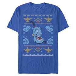 Disney Unisex Aladdin-Ugly Genie Organic Short Sleeve T-Shirt, Bright Blue, L von Disney
