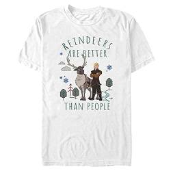 Disney Unisex Frozen 2-Better Reindeers Organic Short Sleeve T-Shirt, White, XXL von Disney