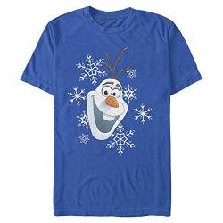 Disney Unisex Frozen-Olaf Hat Organic Short Sleeve T-Shirt, Bright Blue, L von Disney