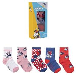 Disney Unisex Kids Minnie 5er Pack Socken, bunt, 31-34 von Disney