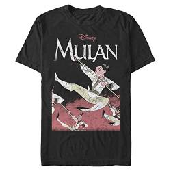 Disney Unisex Mulan Frame Organic Short Sleeve T-Shirt, Black, L von Disney