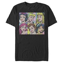 Disney Unisex Pop Princesses Organic Short Sleeve T-Shirt, Black, XXL von Disney