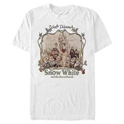 Disney Unisex Snow White Snow White And Friends Organic Short Sleeve T-shirt, Weiß, S von Disney