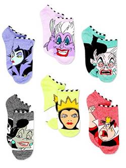 Disney Villains Teen Damen Socken 6er-Pack (Teenager/Erwachsene), Bösewichte Multi, Large von Disney