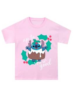 Disney Weihnachten Lilo und Stitch T Shirt | Stitch Weihnachten Mädchen Tshirt | Lilo und Stitch Geschenke für Mädchen | Rosa | 140 von Disney