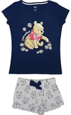 Disney Winnie The Pooh Damen Schlafanzug-Set aus Baumwolle (as3, Alpha, l, Regular, Regular, Navy) von Disney