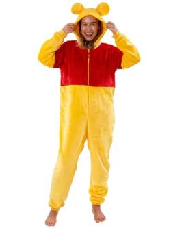 Disney Winnie The Pooh Onesie für Frauen | Winnie Pooh Kostüme | Damen Fleece Pyjama | Größen | Offizielles Winnie Pooh Merchandise | Gelbe| Klein von Disney