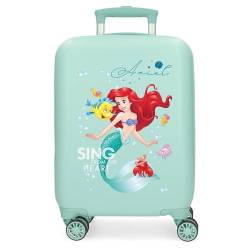 Joumma Disney Prinzessinnen-Koffer, blau, 33 x 50 x 20 cm, starr, ABS, seitlicher Kombinationsverschluss, 28,4 l, 2 kg, 4 Doppelrollen, Handgepäck, blau, Kabinenkoffer von Disney