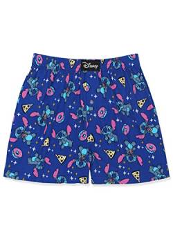 Disney Lilo & Stitch Snacks Mens Cotton Jersey Button Fly Boxer Lounge Shorts (X-Large, Blue) von Disney