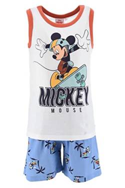 Mickey Mouse Jungen Kurz Pyjama Schlafanzug (Weiß,8 Jahre) von Disney